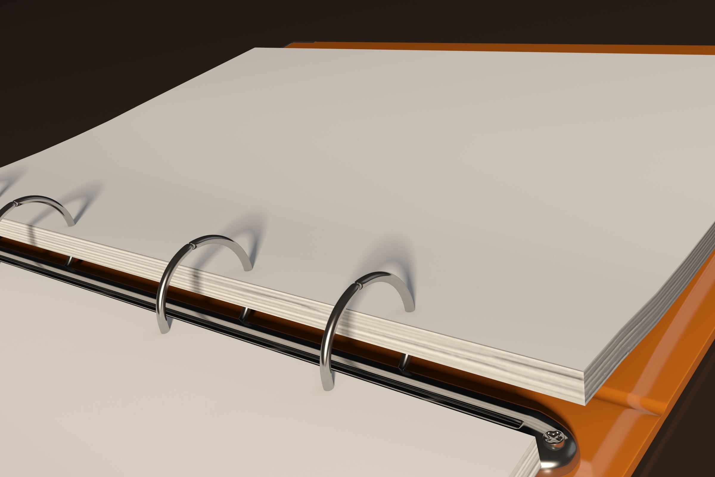 binder with round rings and paper sheets3d模型