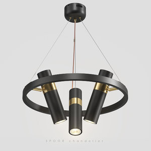 3D model contemporary chandelier spoor 3