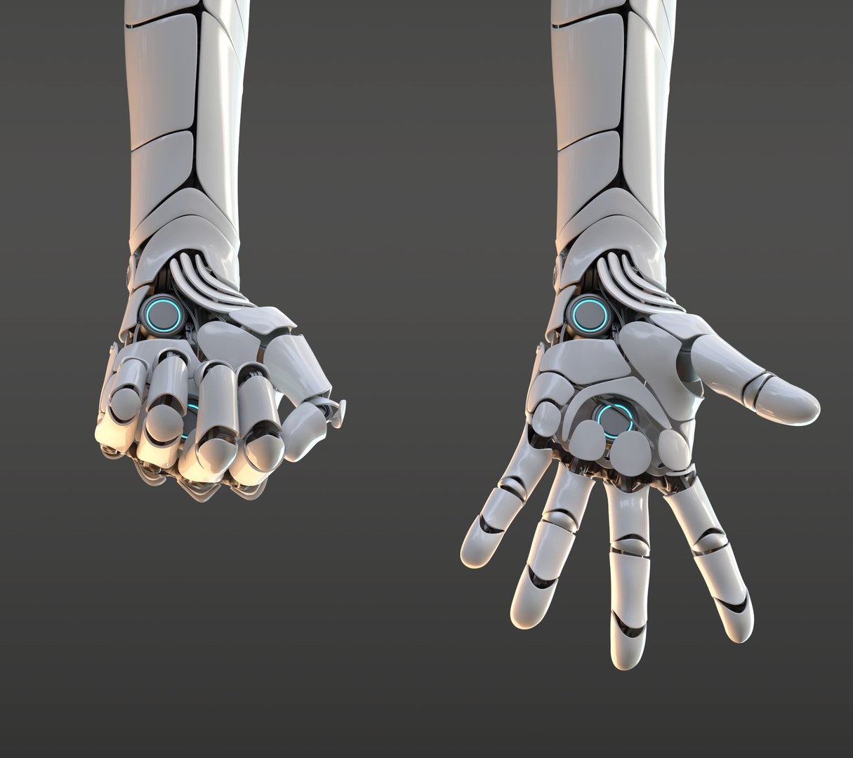 robot hand in zbrush with shadow box