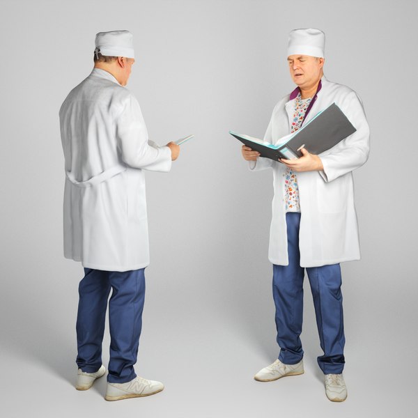 3D adult man uniform medical