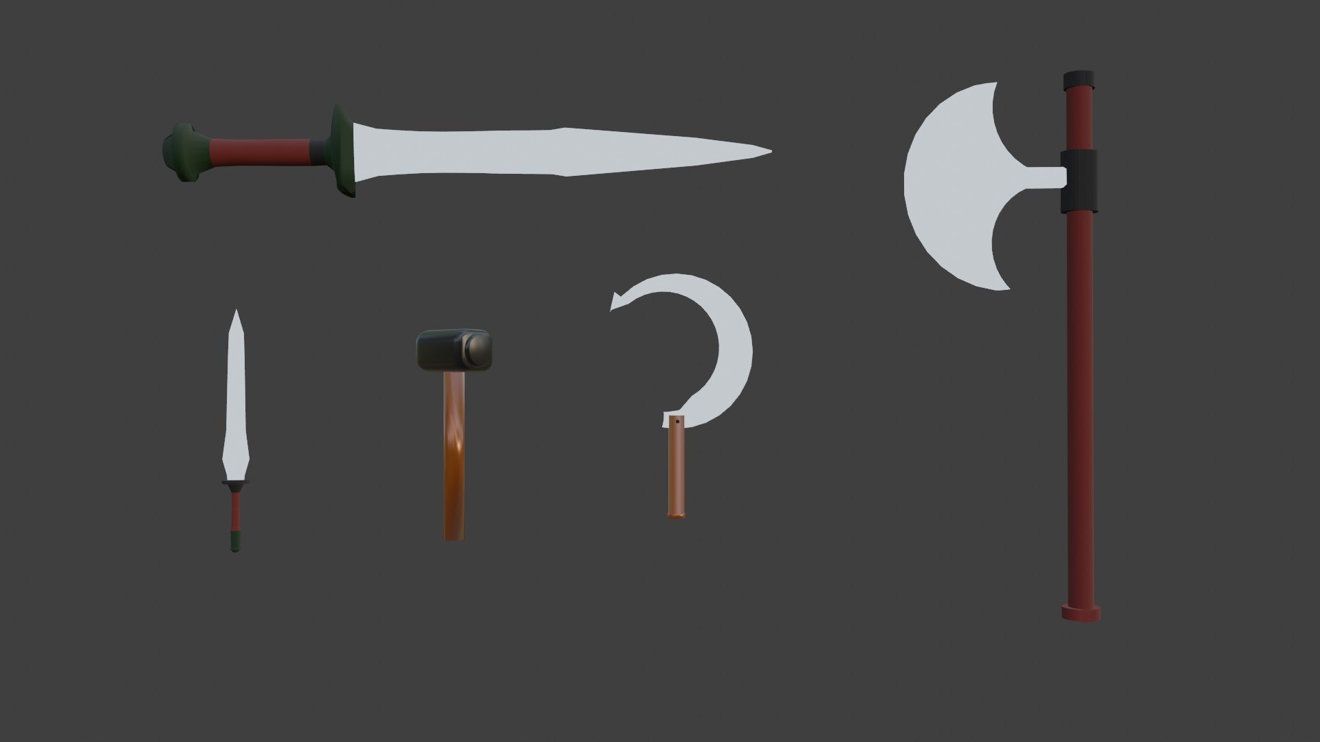 3D model weapons sword hammer - TurboSquid 1605559