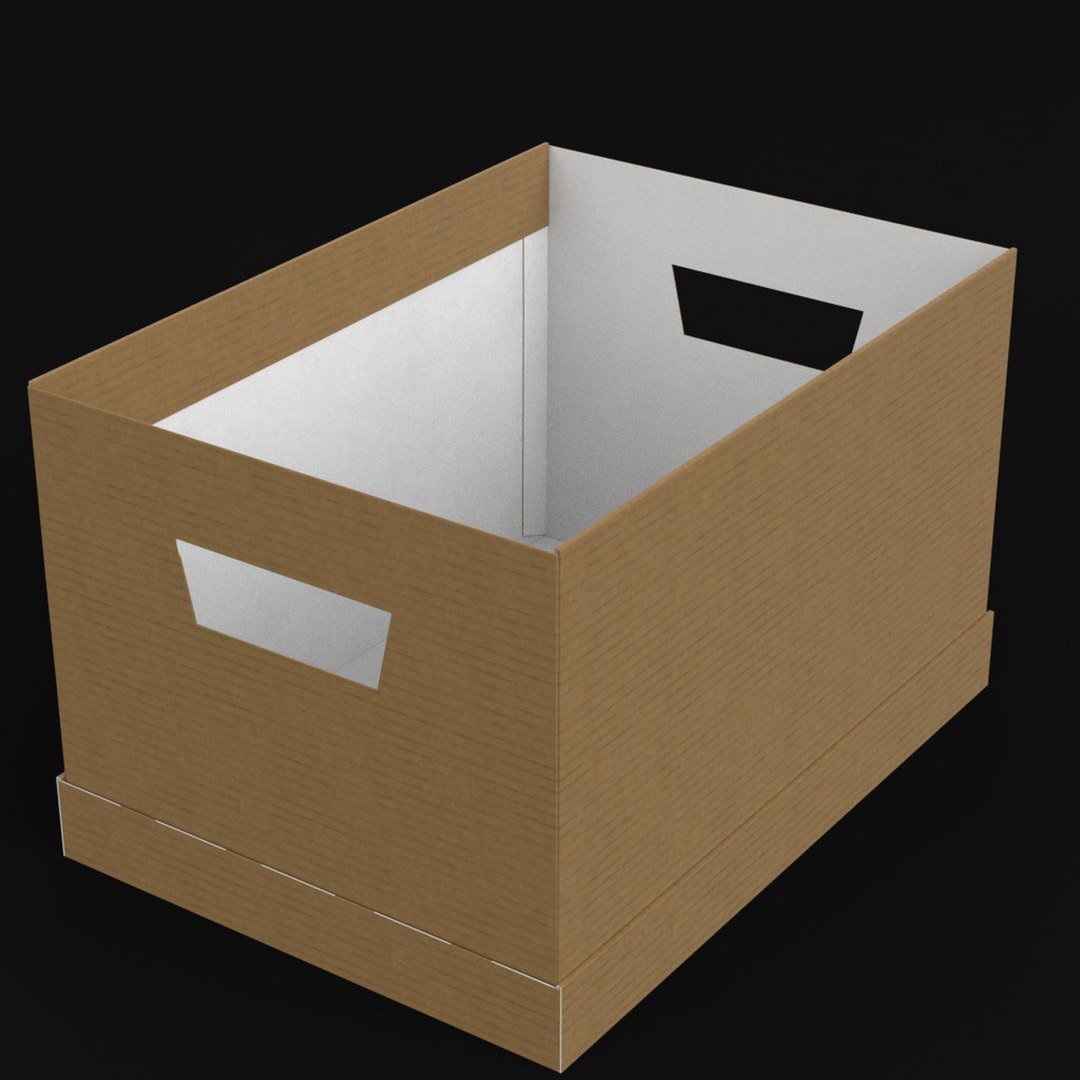 Office cardboard box model TurboSquid 1605560