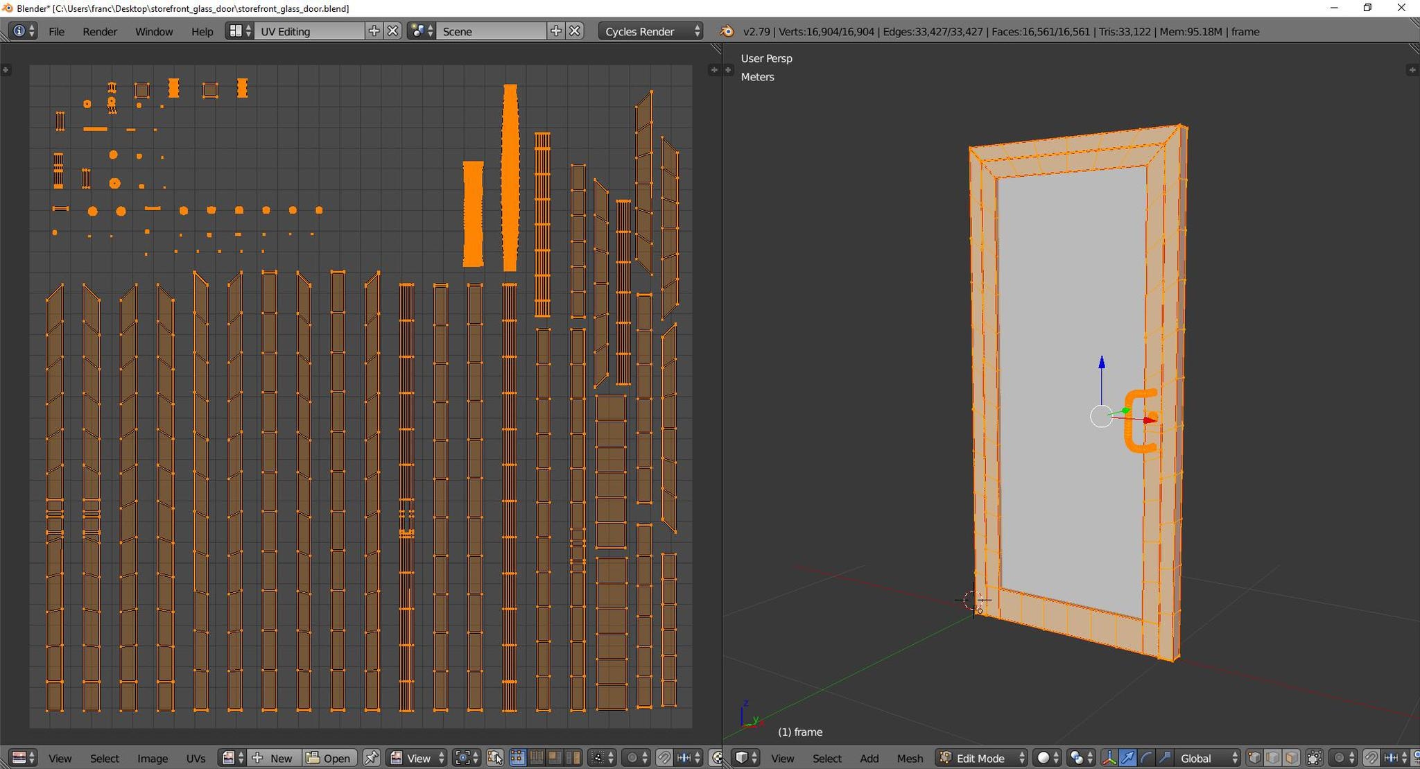 Storefront glass door 3D model - TurboSquid 1605663