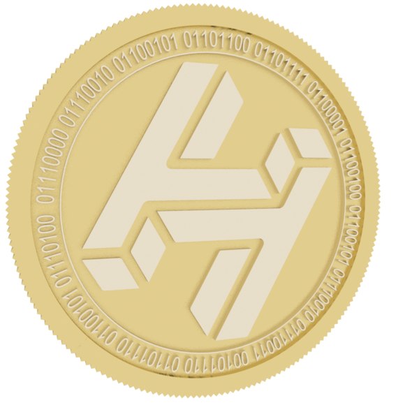 3D handshake gold coin
