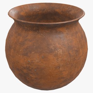 3D pbr clay pot