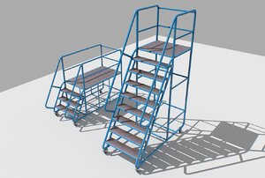 3D industrial stairs model