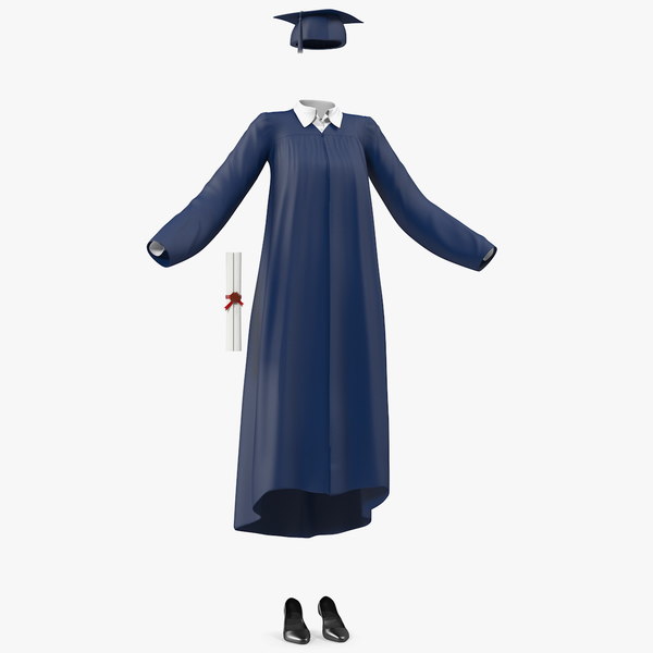 3D black graduation gown cap