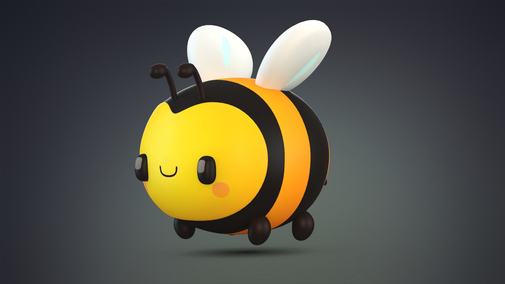 Cute cartoon bee 3D model - TurboSquid 1606446