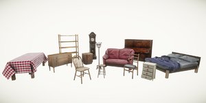 3D furniture pack bed cabinet