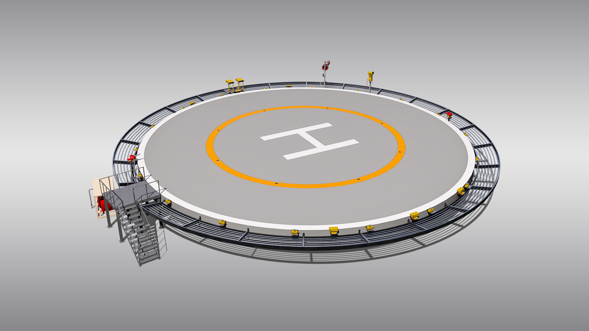 Circular heliport 3D model TurboSquid 1606487