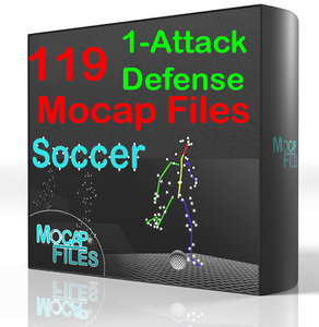 Soccer football motion capture animations Pack-Attck-Defense