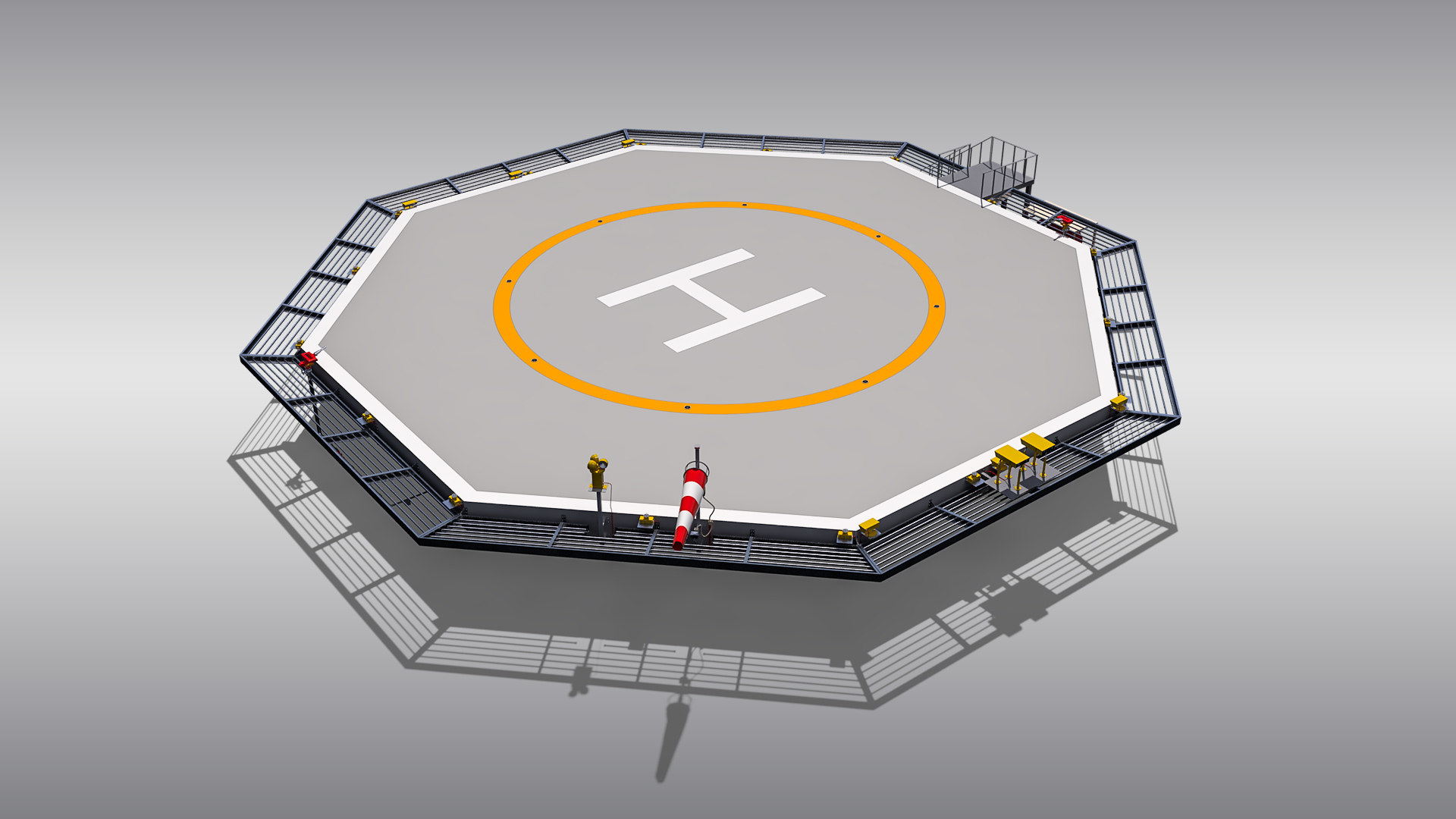 Octagonal heliport 3D model TurboSquid 1606534