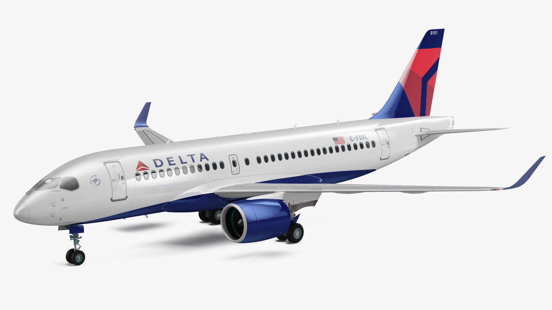 3D airbus a220 100 delta model - TurboSquid 1606747