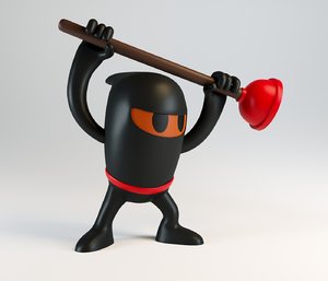 3D paka toilet ninjas toy model