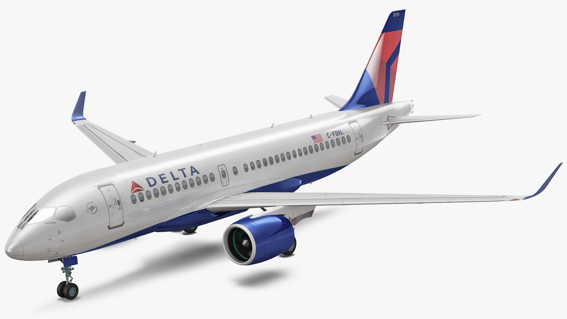 Airbus a220 100 delta model - TurboSquid 1607063