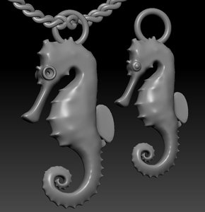sea horse pendant options 3D model