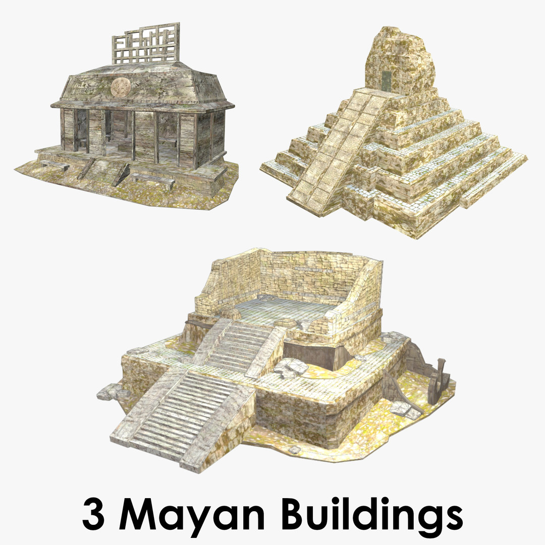 3D mayan buildings TurboSquid 1607101