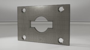 3D model plate door lock