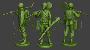 soldier ww2 engineer stand2 3D model