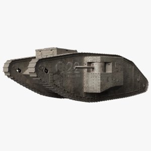 mark 1 tank modeled 3D