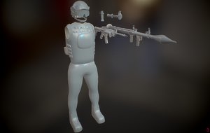 3D soldiers operators clothes weapons