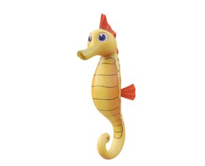 yellow seahorse toon fish 3D
