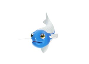 glass cat fish toon 3D model