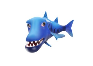 3D giant barracuda fish toon