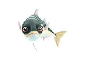 3D model blue mackerel fish toon