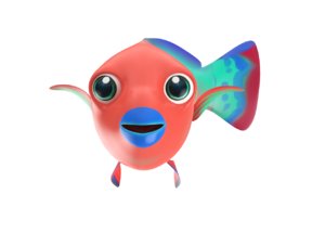 3D parrot fish toon animation model