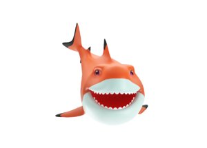 blacktip reef shark fish toon 3D model