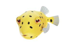 yellow box fish toon model