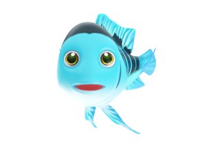 3D humphead cichlid fish toon