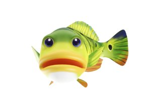 3D model peacock bass fish toon