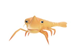giant tiger prawn toon fish 3D model