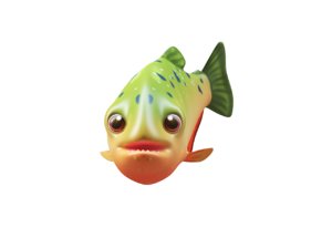3D model red piranha fish toon