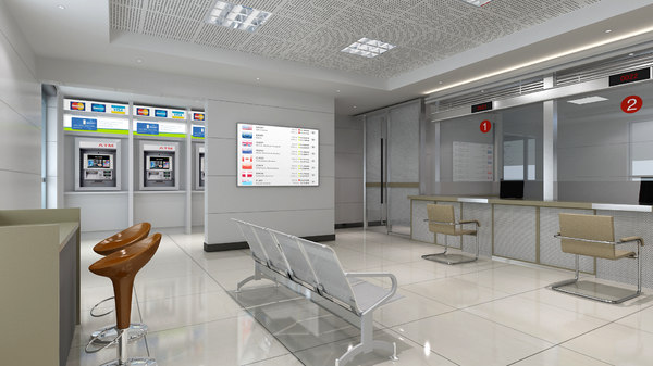 Bank lobby interior 2 3D model - TurboSquid 1607955