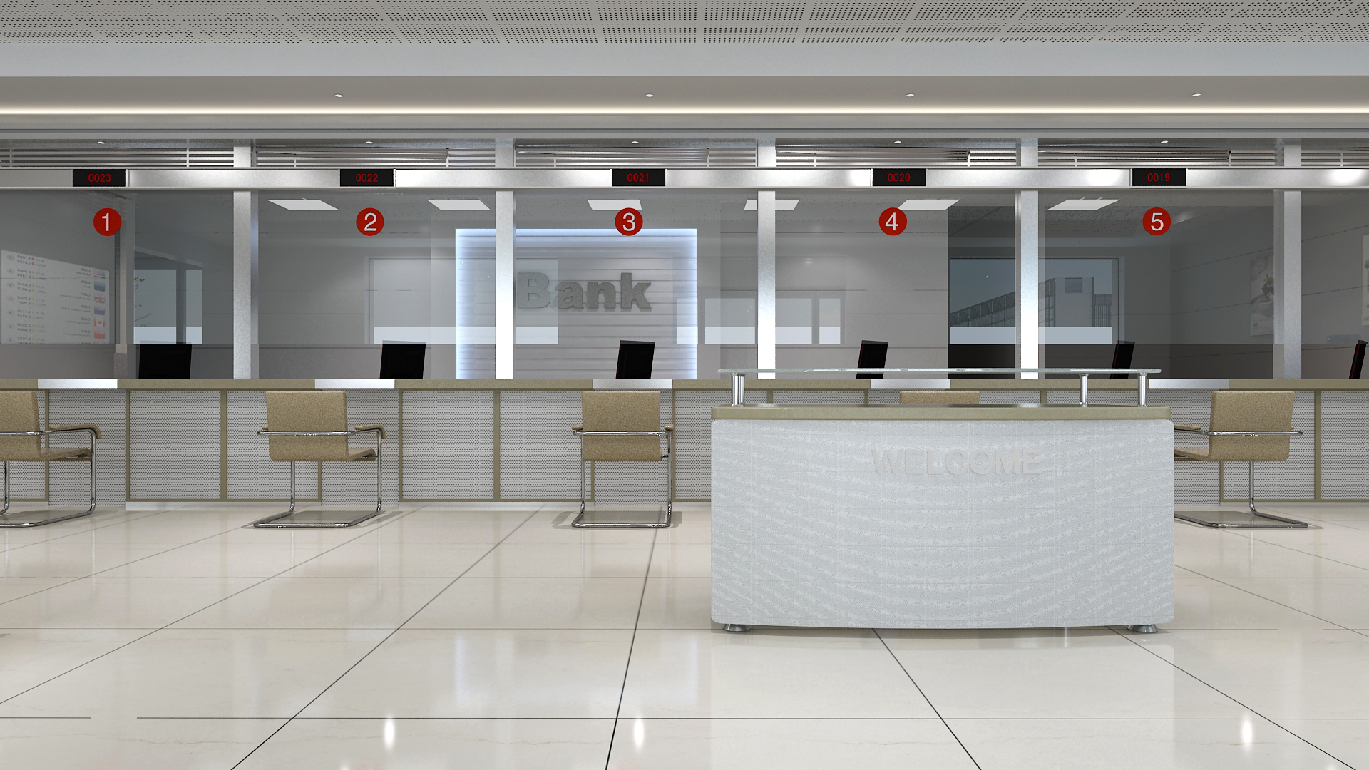 Bank lobby interior 2 3D model - TurboSquid 1607955