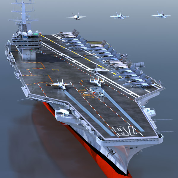 uss reagan cutaway aircraft carrier 3d obj