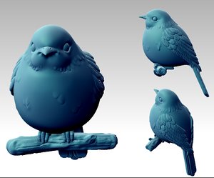 fat sparrow 3D model