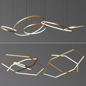 3D ring octane chandelier