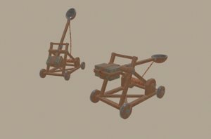 3D catapult weapon weaponry