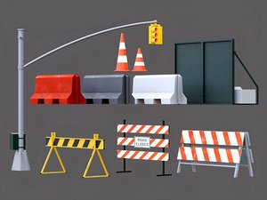 traffic barriers 3D model