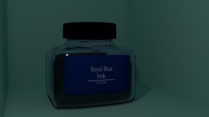 3D model fountain pen ink bottle