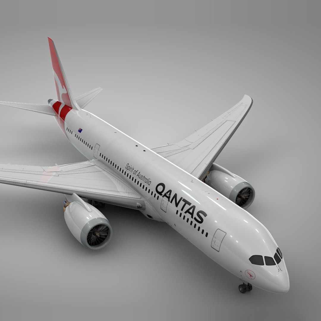 3D boeing 787 dreamliner qantas model - TurboSquid 1609288