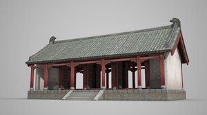 3D model hall ancient architecture