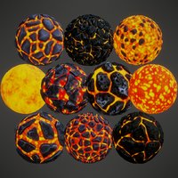 Stylized PBR Lava Textures