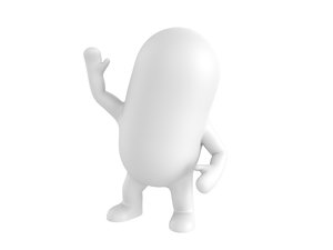 3D rigged capsule man character