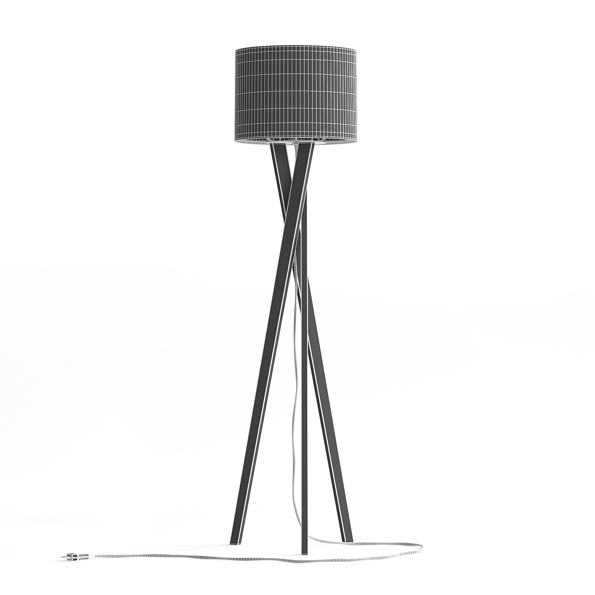 wooden floor lamp3d模型