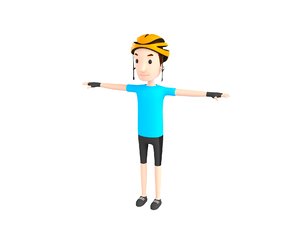 3D cyclist character